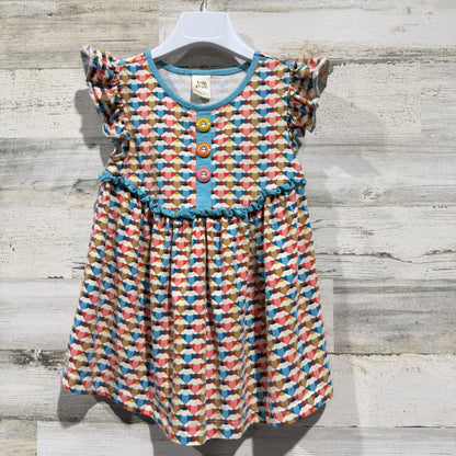 Wildflowers Pencil Tunic Top Girls 6 Blue Pink Geometric Cotton Boutique EUC0