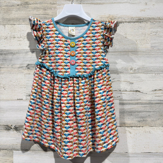 Wildflowers Pencil Tunic Top Girls 6 Blue Pink Geometric Cotton Boutique EUC0