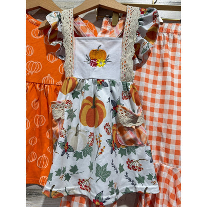 Cat & Jack Pumpkin Dress Boutique Tunic Pants Girls 2T Orange Fall Bundle EUC1