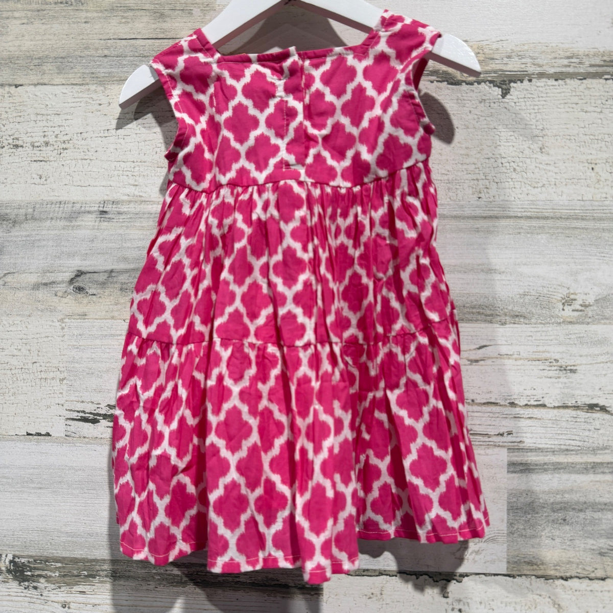 Masala Baby Jali Ikat Gypsy Dress Girls 6-12M Pink Tiered Boho NWT4
