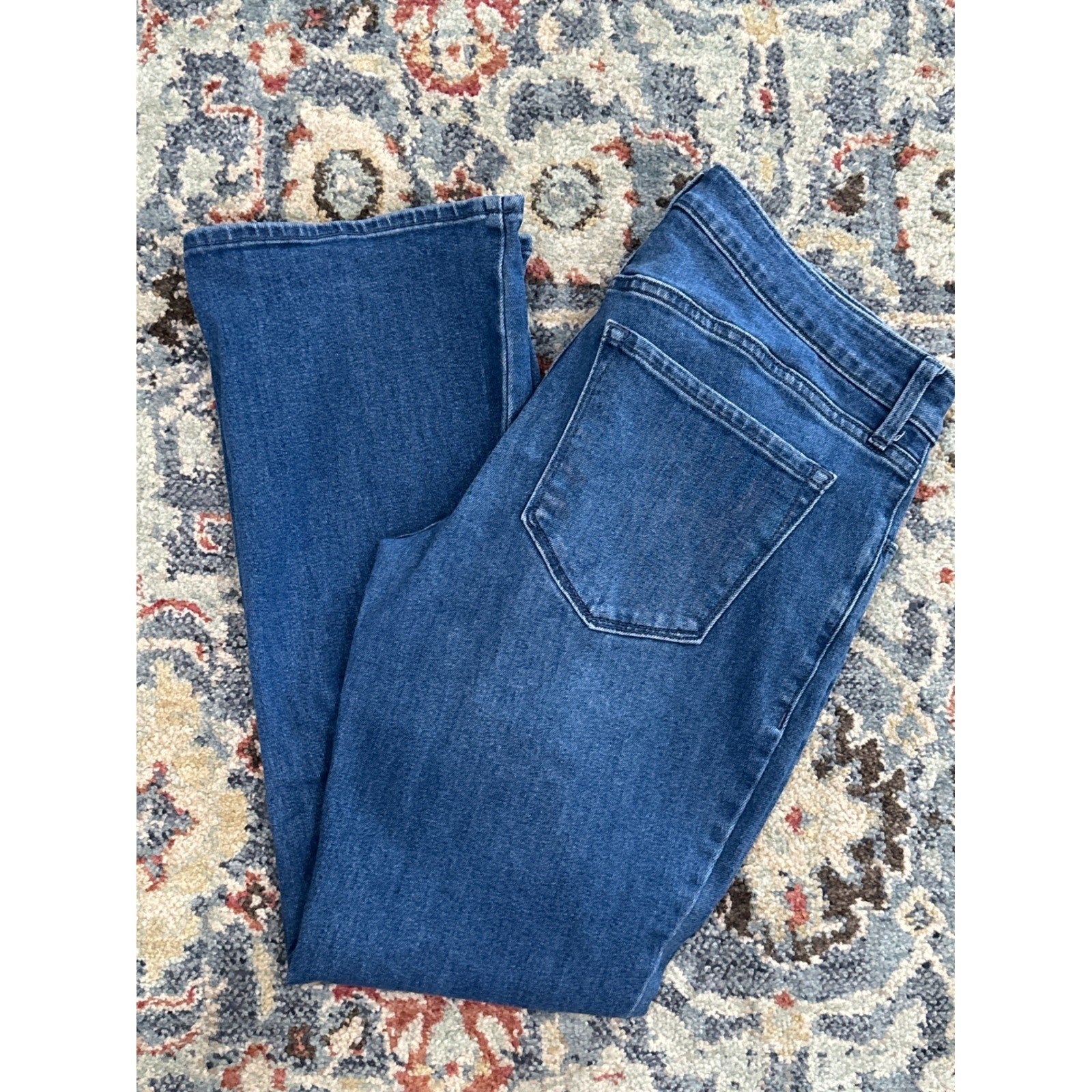 Old Navy Wow Boot Cut Women 12P Petite Blue Midrise Denim Jeans0