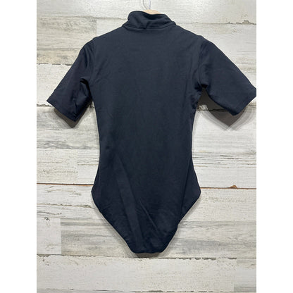 Inside Out One Piece Leotard Girls Large Child Black Front Zip Dancewear EUC2