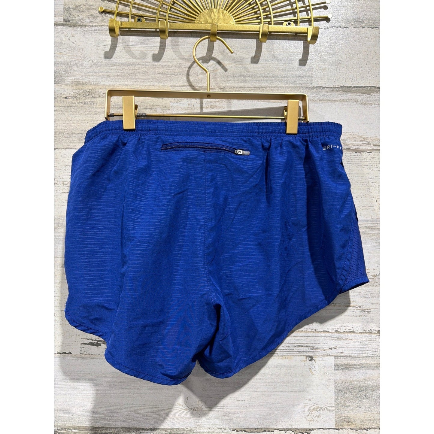 Nike Running Shorts Women Large Blue Dri-FIT Textured Athletic EUC2