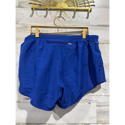 Nike Running Shorts Women Large Blue Dri-FIT Textured Athletic EUC2