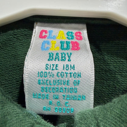 Class Club Gingerbread Cardigan Girls 18M Green Cotton Vintage GUC*2