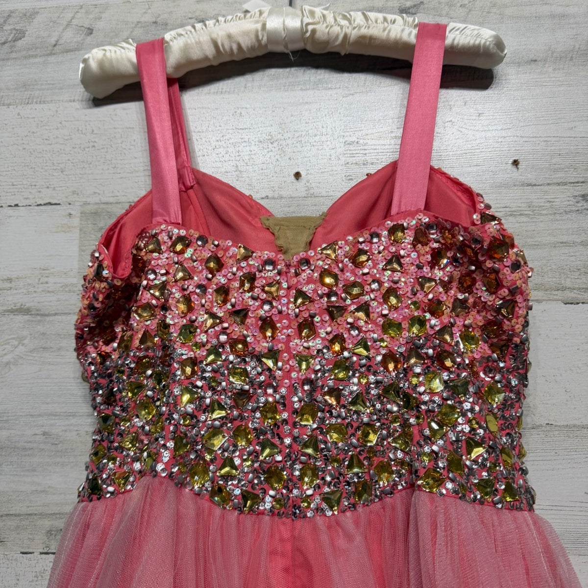 Terani Couture Cocktail Dress Women 10 Pink Sequin Tulle Pageant Glam4