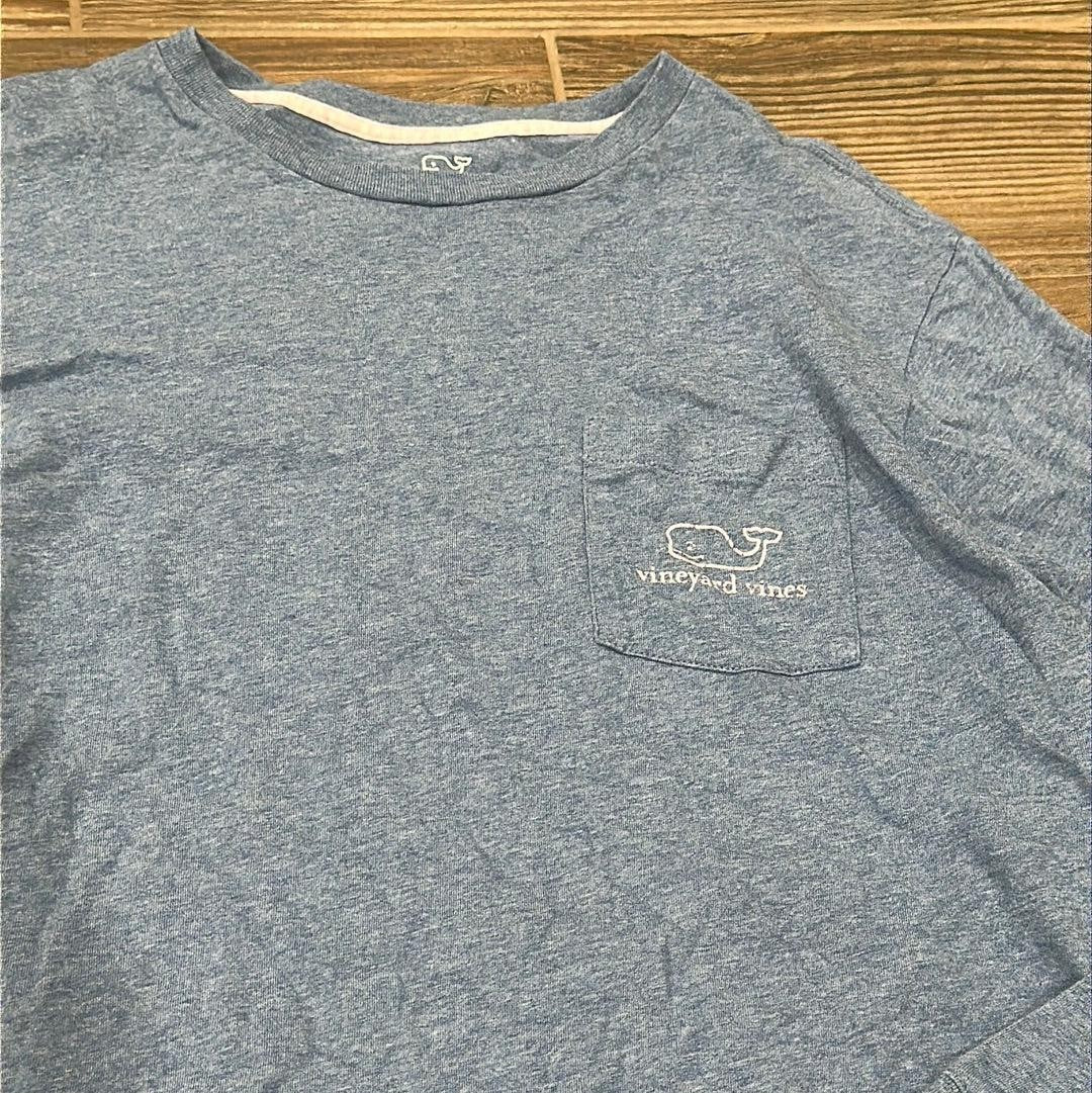 Vineyard Vines Long Sleeve T-Shirt Men S Blue Whale Logo Pocket Tee3