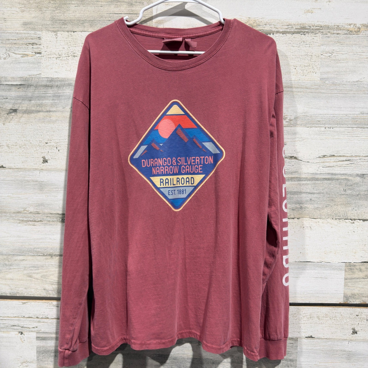 Coastal Wash Durango Silverton Railroad Shirt Men XL Red Cotton Colorado EUC0