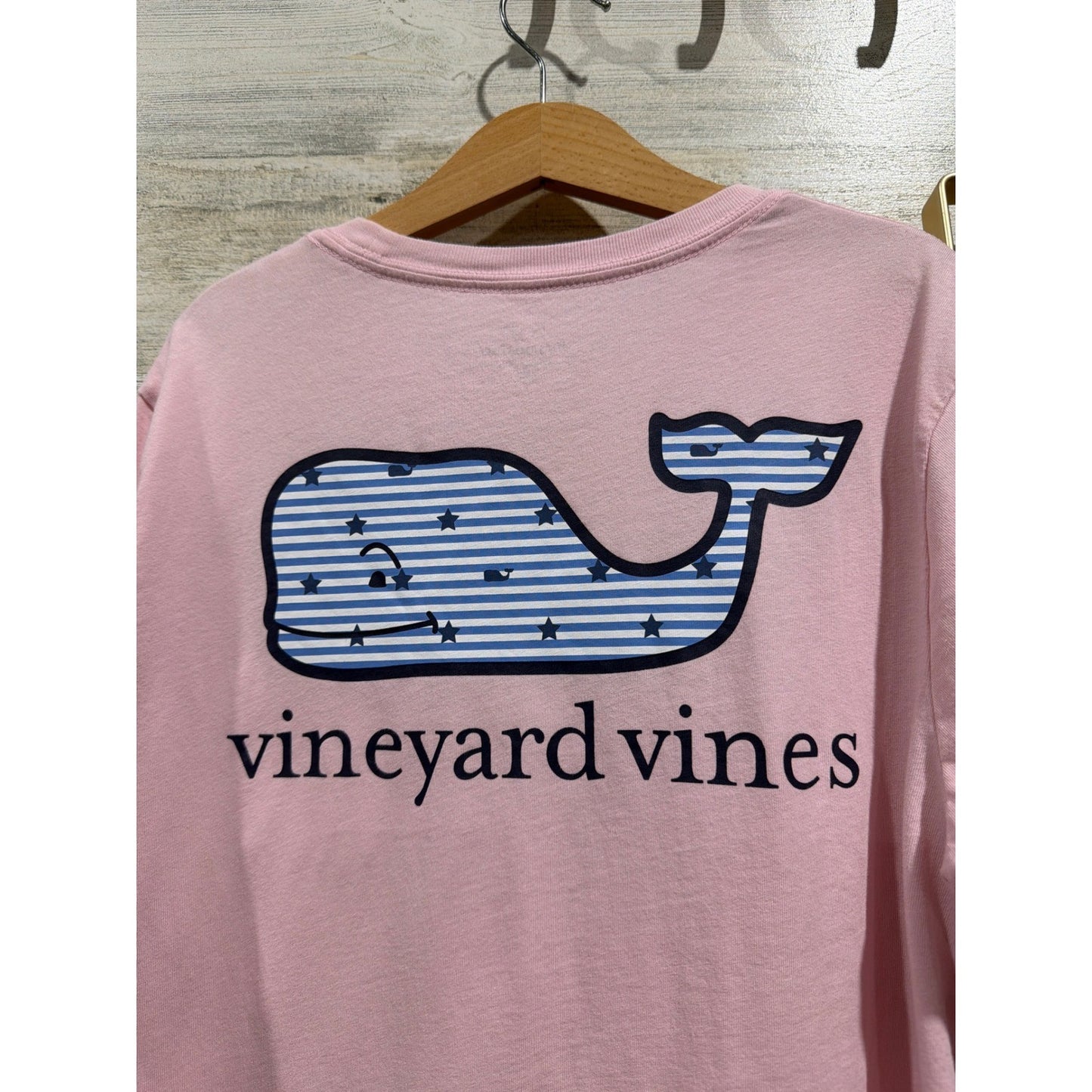 Vineyard Vines T-Shirt Shorts Set Girls 12/14 Pink Blue Whale Preppy EUC5