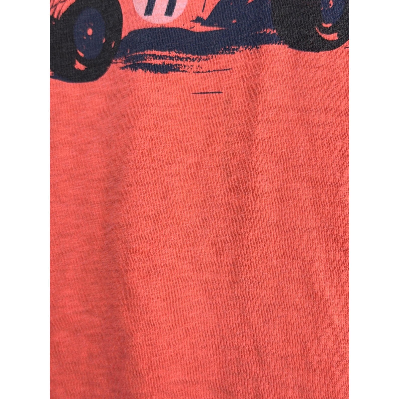 Crewcuts Graphic T-Shirt Boys 6 7 Orange White Racing Car Speedway *Flawed8