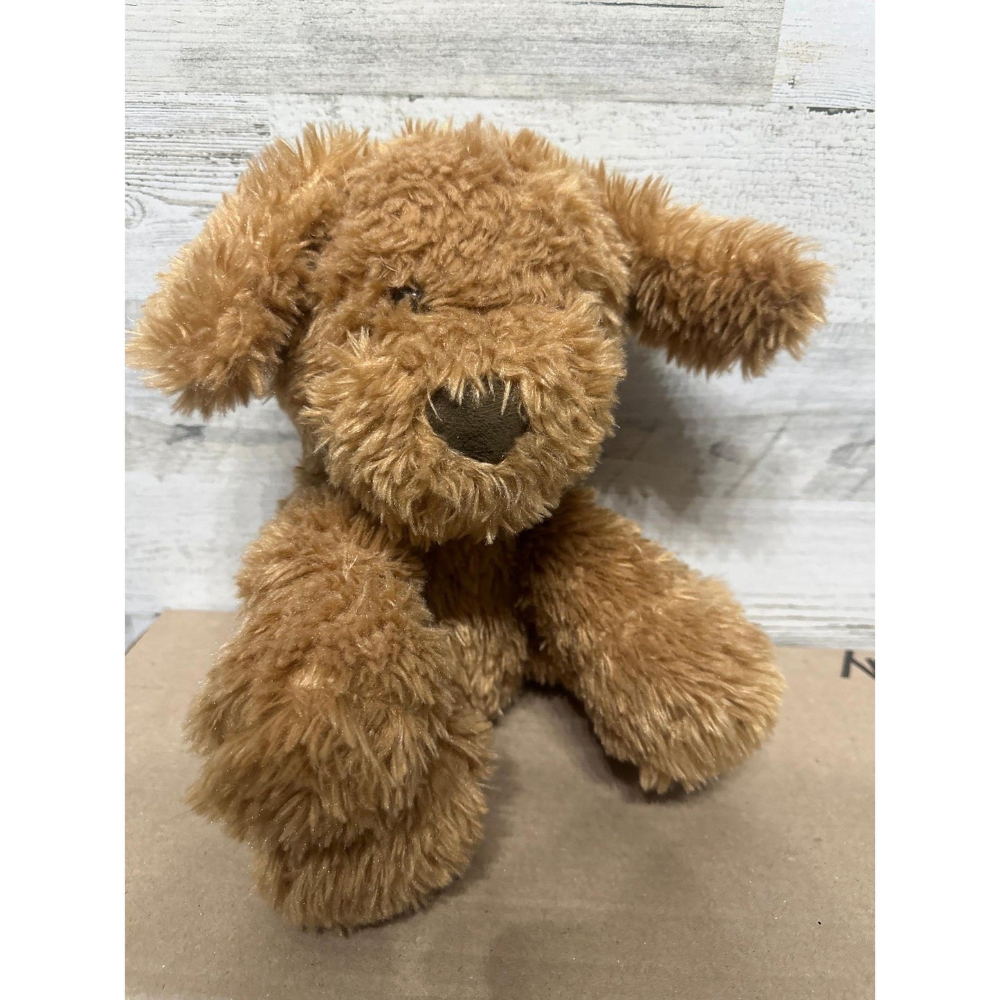 Animal Adventure Plush Dog Unisex OS Brown Shaggy Heart Nose EUC0