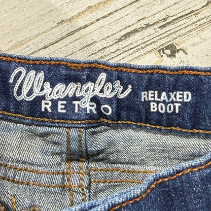 Wrangler Retro Jeans Boys Size 7 Regular Blue Relaxed Bootcut Western EUC5