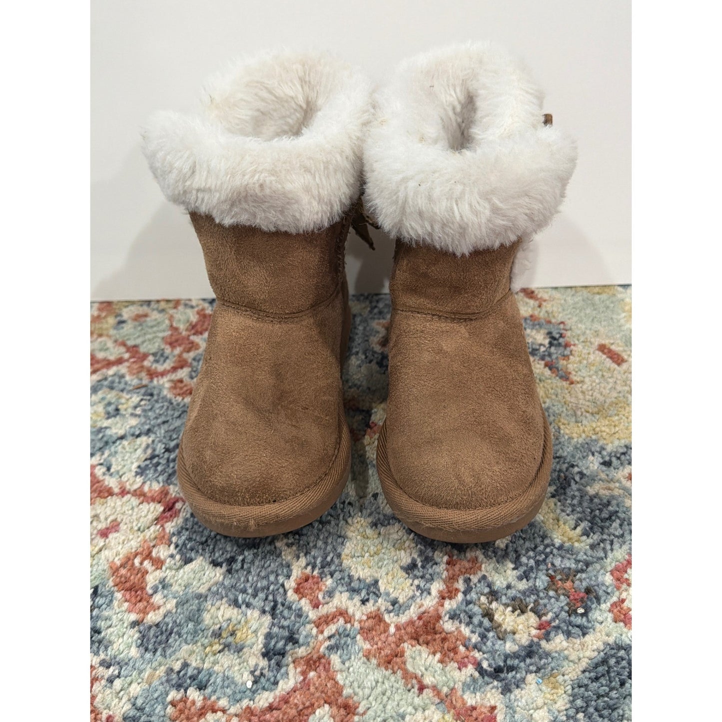 Juicy Couture Boots Girls 8 Toddler Brown Faux Fur Suede McBling *Flawed2