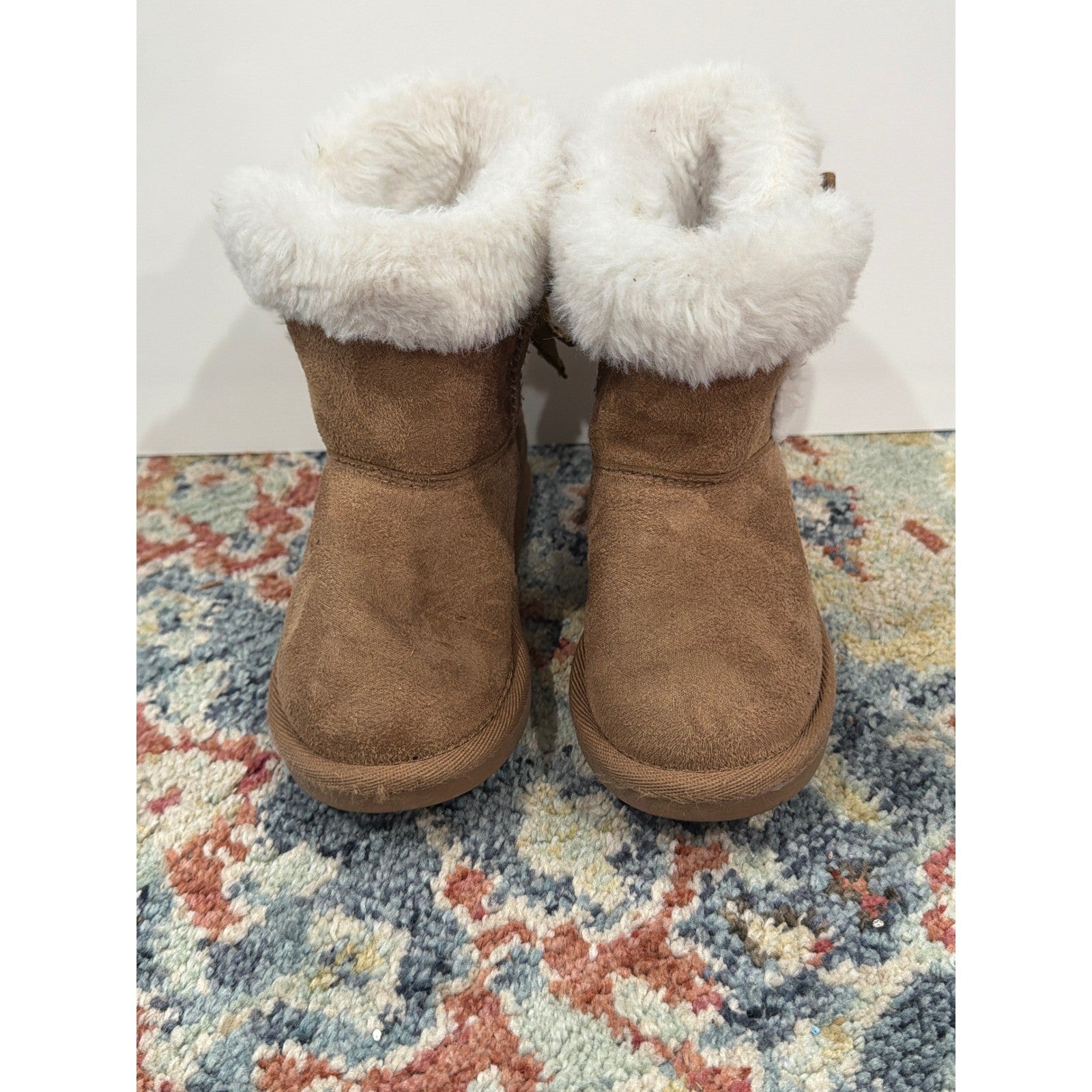 Juicy Couture Boots Girls 8 Toddler Brown Faux Fur Suede McBling *Flawed2