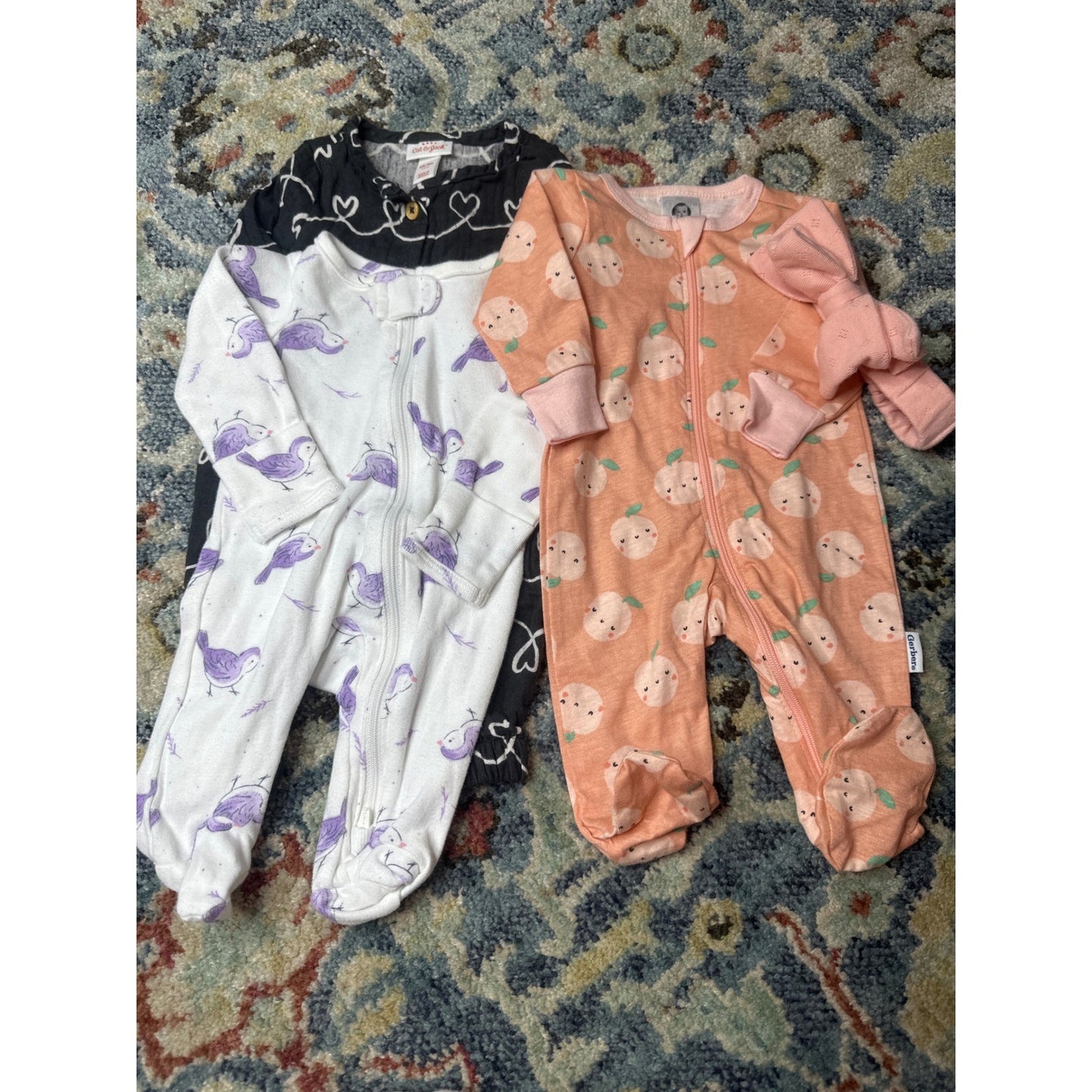 Newborn Carter's Gerber Cat & Jack Bundle Girls NB Pink Lemon Peach2