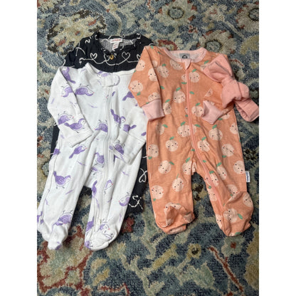 Newborn Carter's Gerber Cat & Jack Bundle Girls NB Pink Lemon Peach2