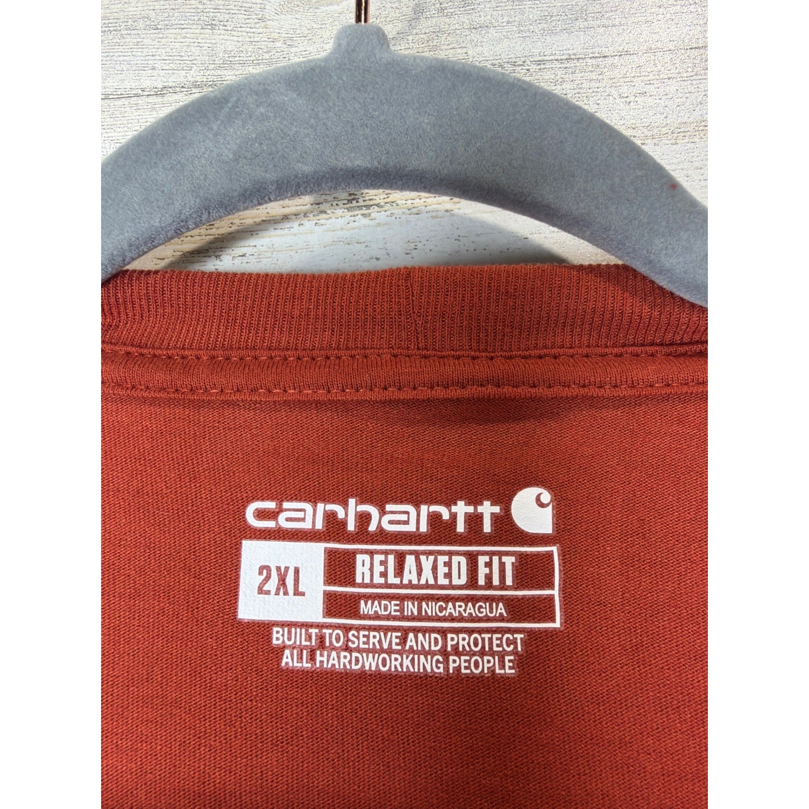 Carhartt Graphic T-Shirt Men 2XL Orange Relaxed Fit Logo Workwear EUC2