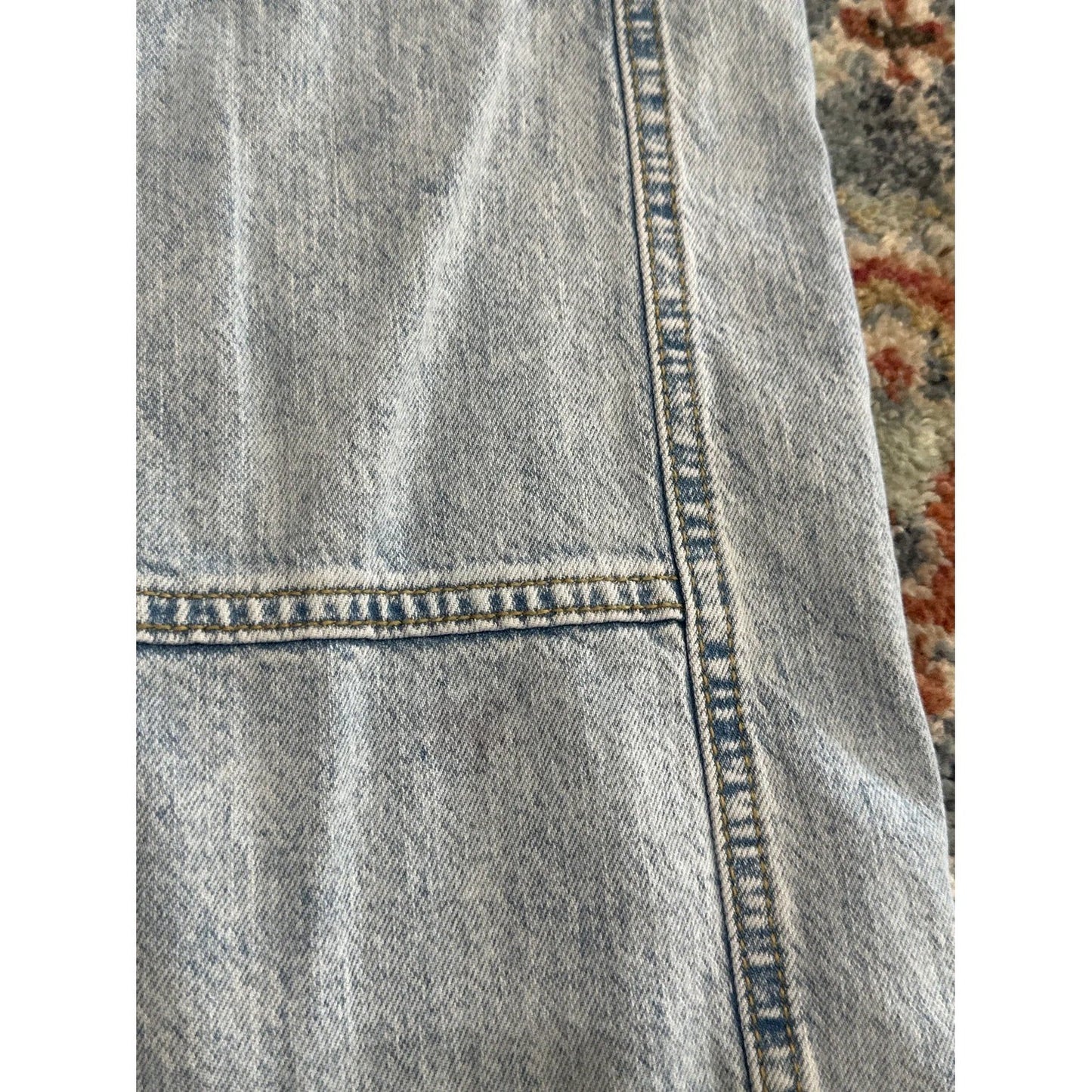 Art Class Cargo Jeans Girls 6 Light Wash Wide Leg Utility Y2K *Flawed*1
