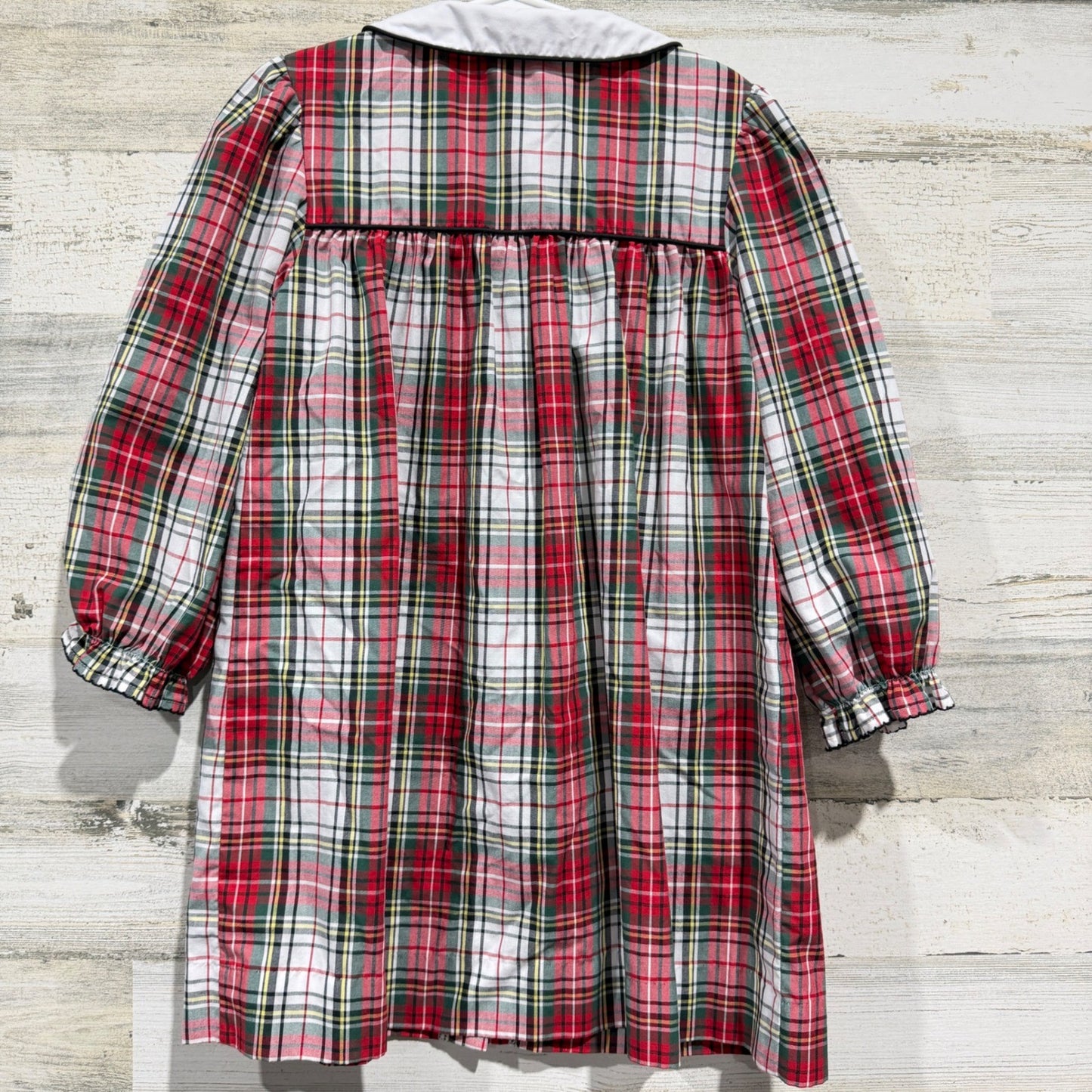 The Beaufort Bonnet Company Dress Girls 7 Red Plaid Holiday Classic EUC4