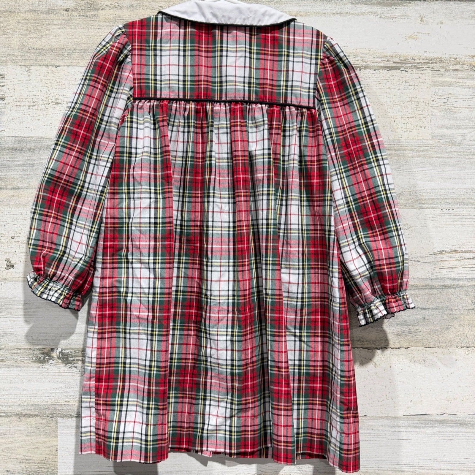 The Beaufort Bonnet Company Dress Girls 7 Red Plaid Holiday Classic EUC4