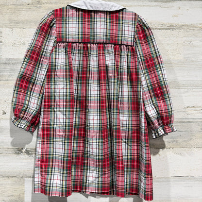The Beaufort Bonnet Company Dress Girls 7 Red Plaid Holiday Classic EUC4