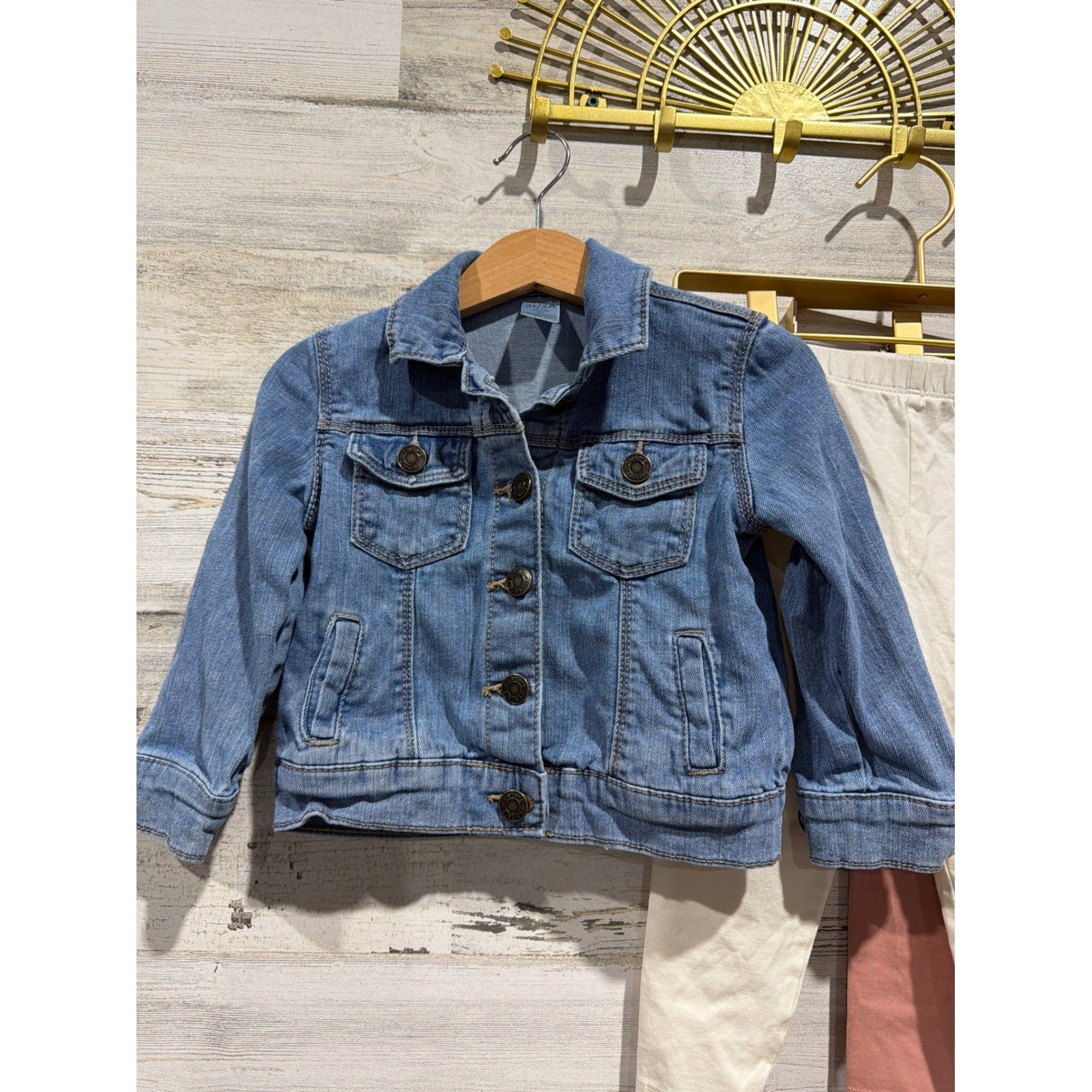 Tiny Whales Little Co Bundle Girls 2T Denim Jacket Skirt Leggings Boho EUC3