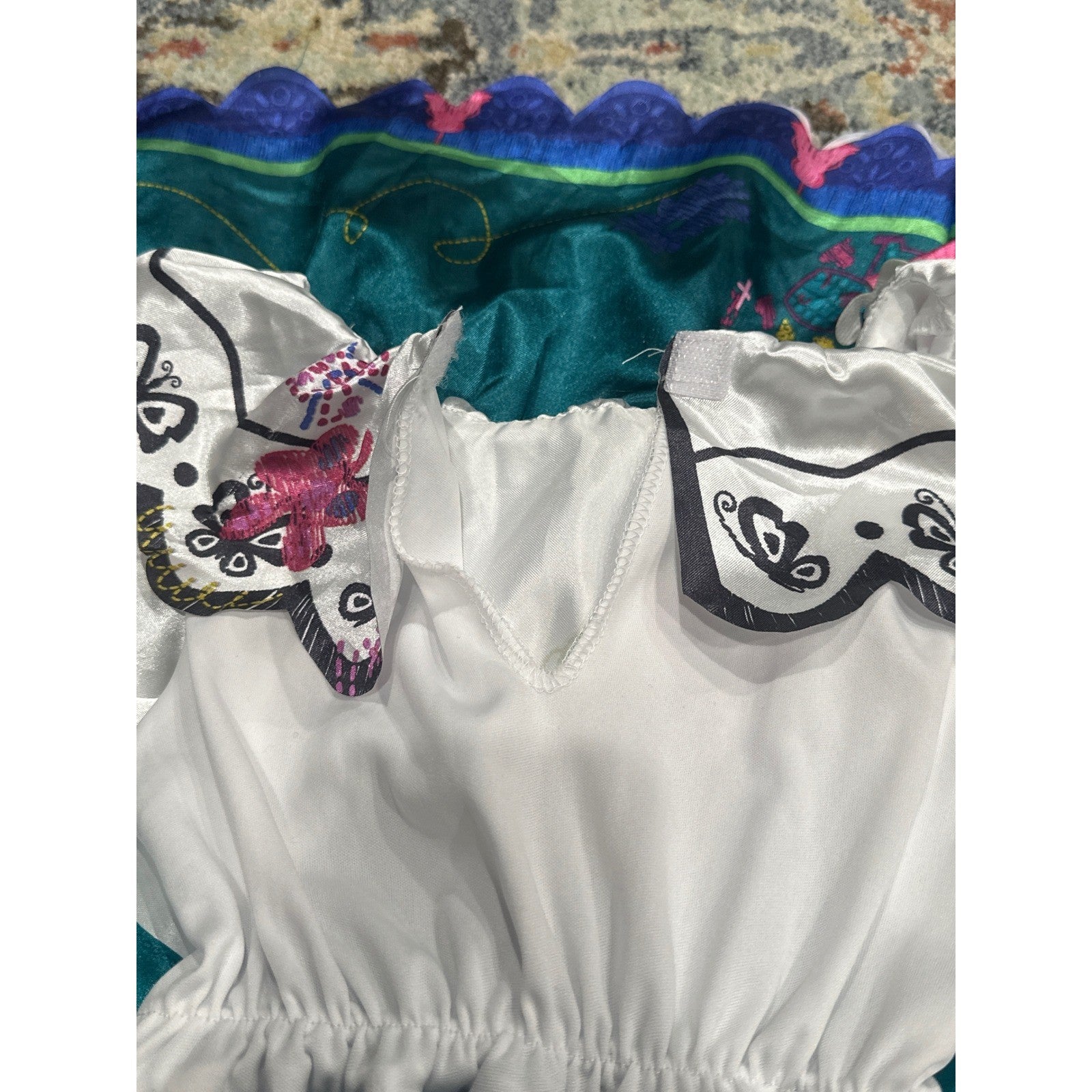 Mirabel Encanto Costume Dress Girls 4-6 Teal White4