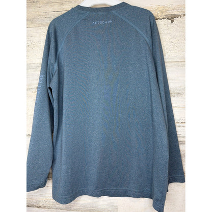 AFTCO AFTECH Shirt Kids Youth Small Blue Heathered LS Performance Fishing EUC3
