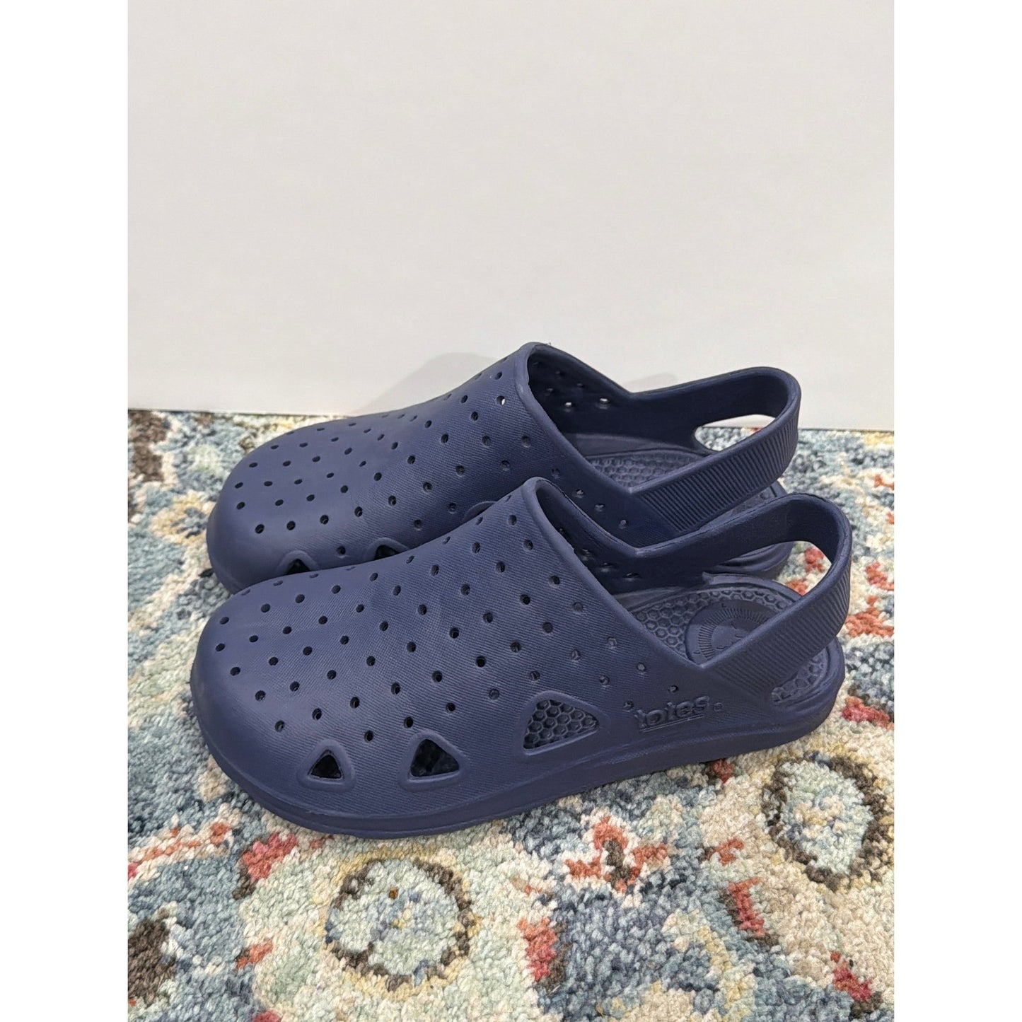 Totes Everywear Clogs Kids Size 13-1 Navy Blue Sol Bounce Slip On EUC2