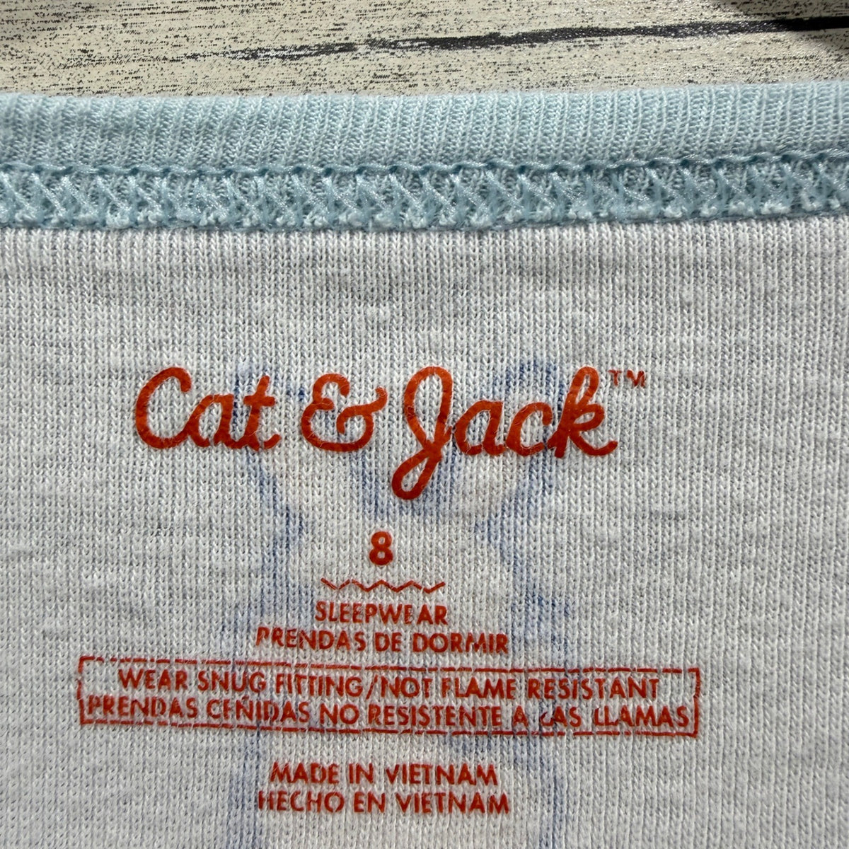 Cat & Jack Pajama Set Boys Size 8 Light Blue Bunny Print Sleepwear2
