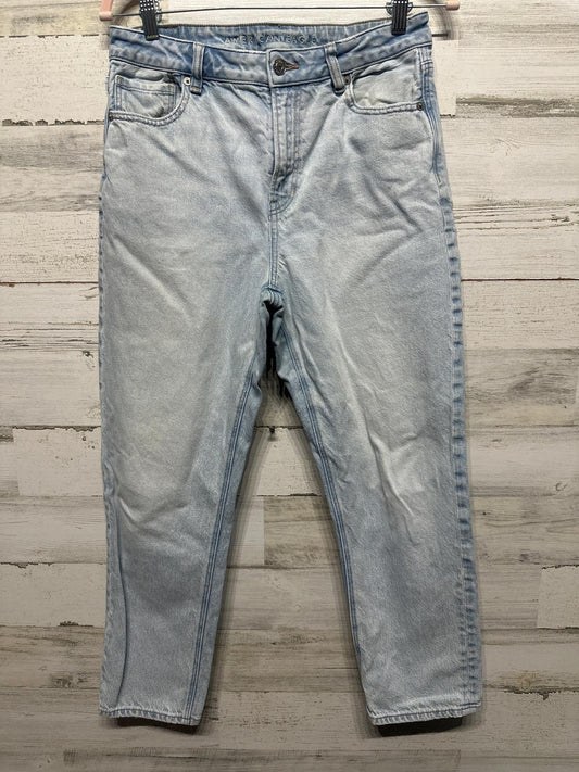 American Eagle Mom Jean Women 8 Short Light Wash Strigid High Rise EUC0