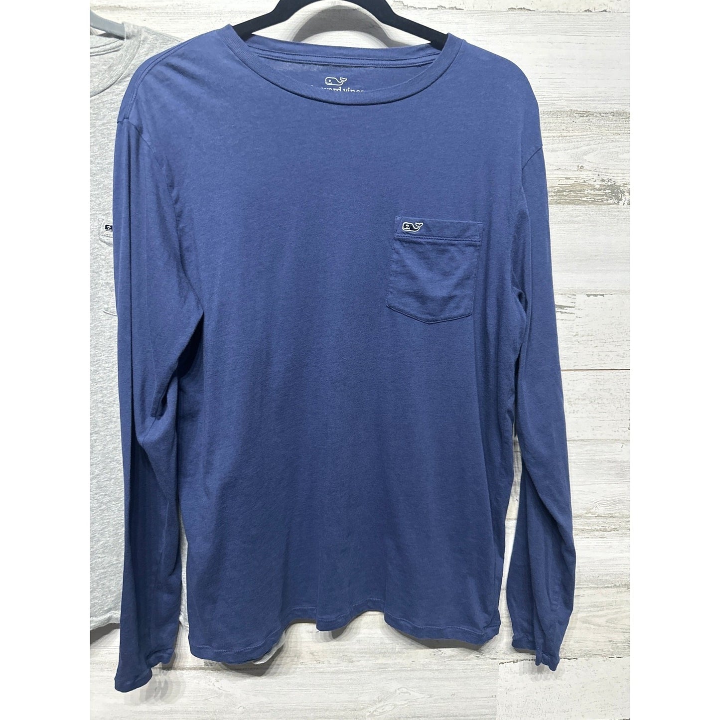 Vineyard Vines Long Sleeve T-Shirt Mens Small Blue Grey Pocket Tee 2-Pack EUC2
