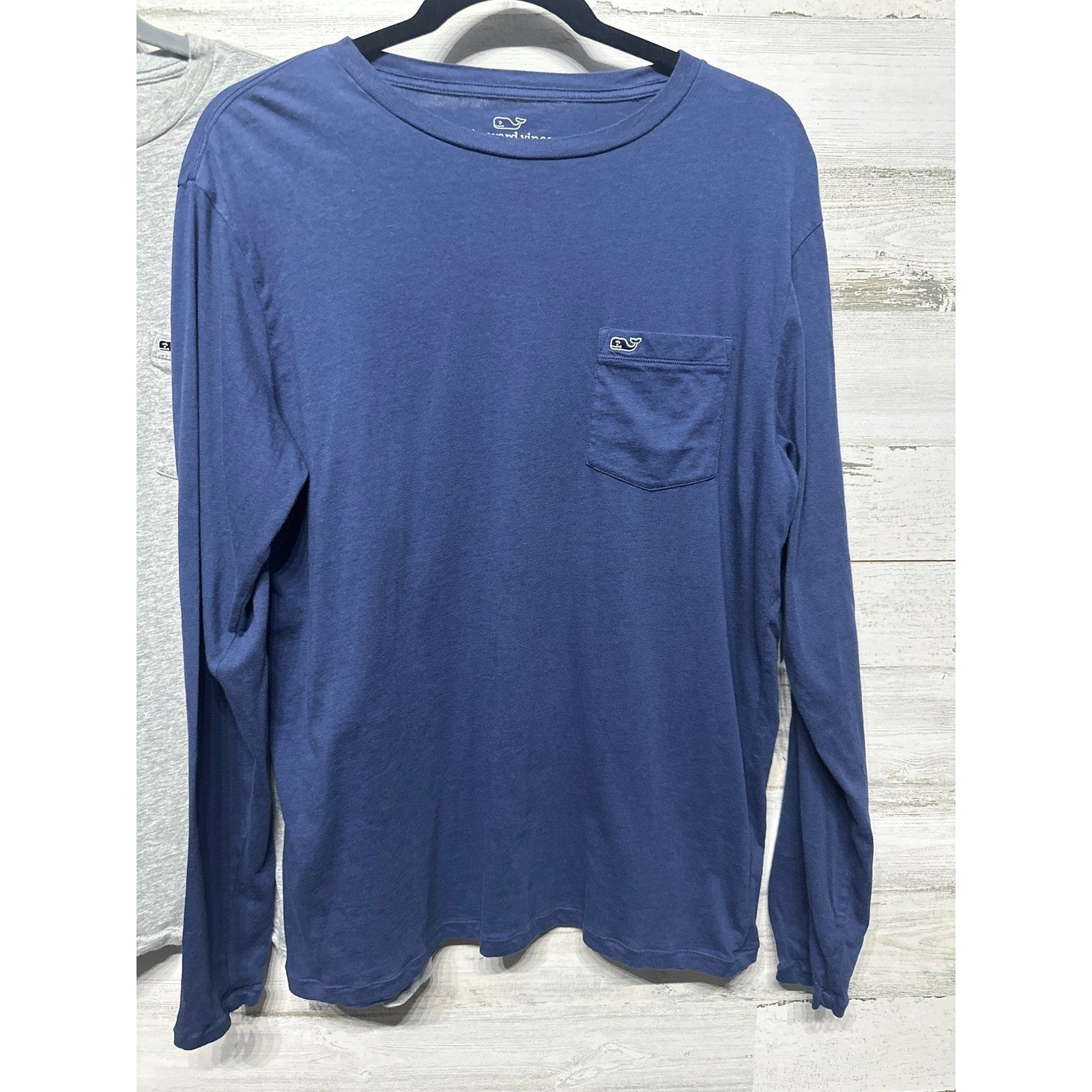 Vineyard Vines Long Sleeve T-Shirt Mens Small Blue Grey Pocket Tee 2-Pack EUC2