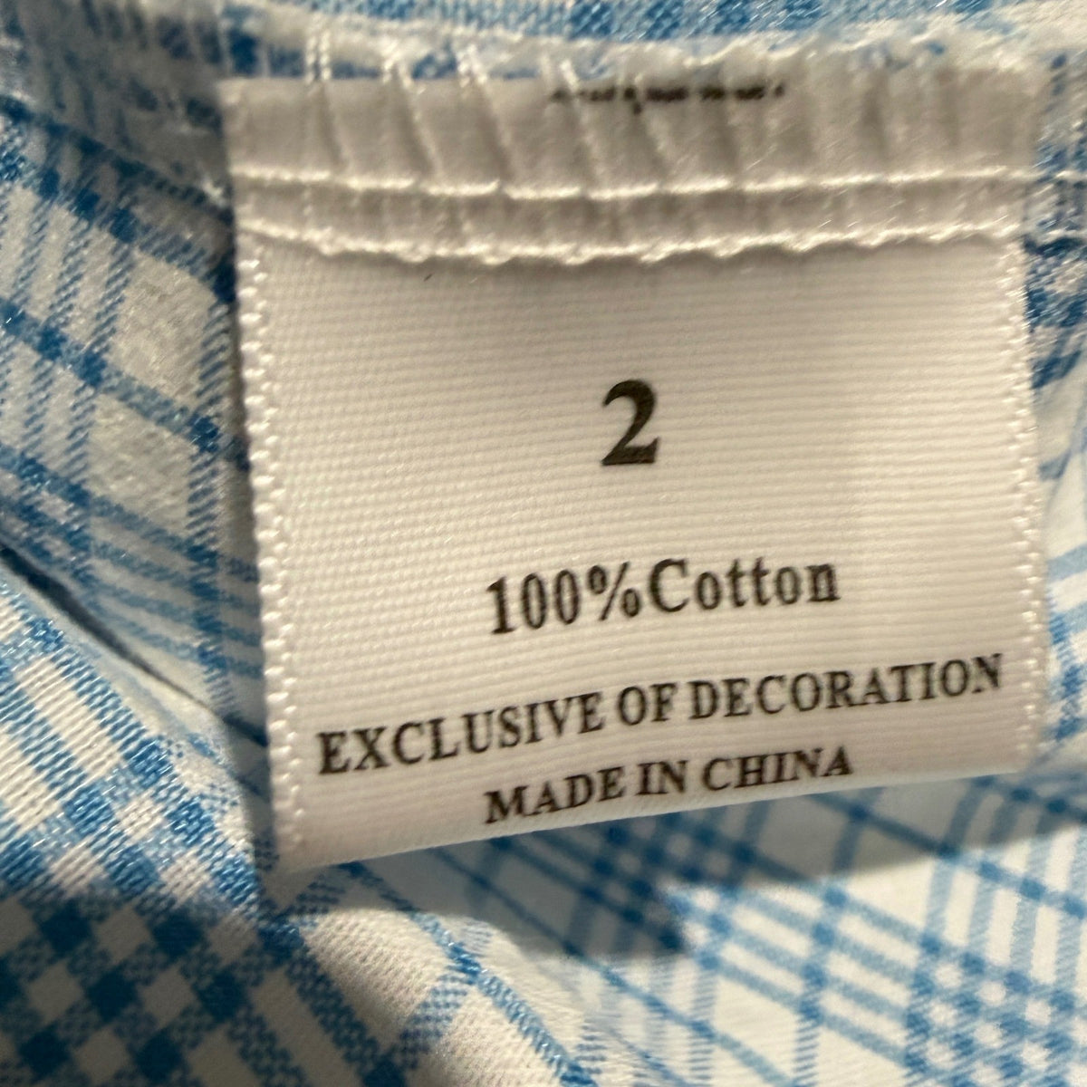 Rylee Faith Designs Apple Smocked Dress Girls 2 Blue Gingham Cotton Preppy EUC4