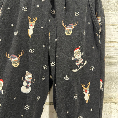 Little Bipsy Pajama Set Boys 12-18M Black Santa Reindeer Holiday Thermal5