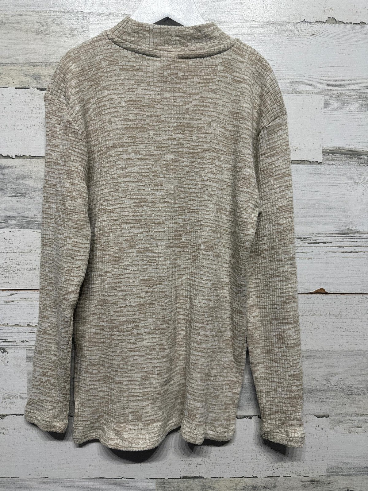 Zara Mock Neck Sweater Kids Size 9 Tan Cream Space Dye Knit EUC2