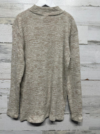 Zara Mock Neck Sweater Kids Size 9 Tan Cream Space Dye Knit EUC2