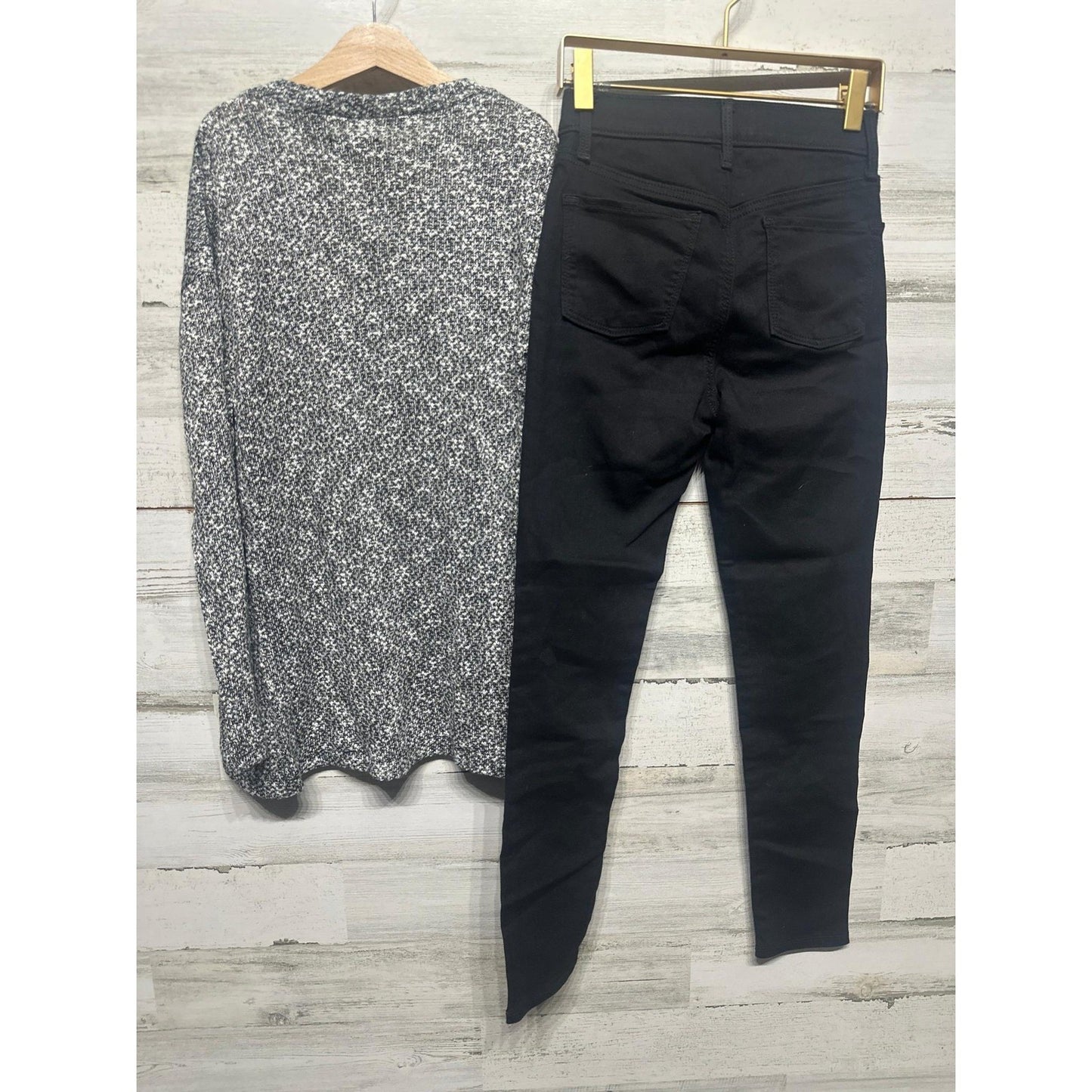 KidPik Old Navy Cardigan Jeggings Outfit Girls 12 Black Sparkle Rockstar EUC2