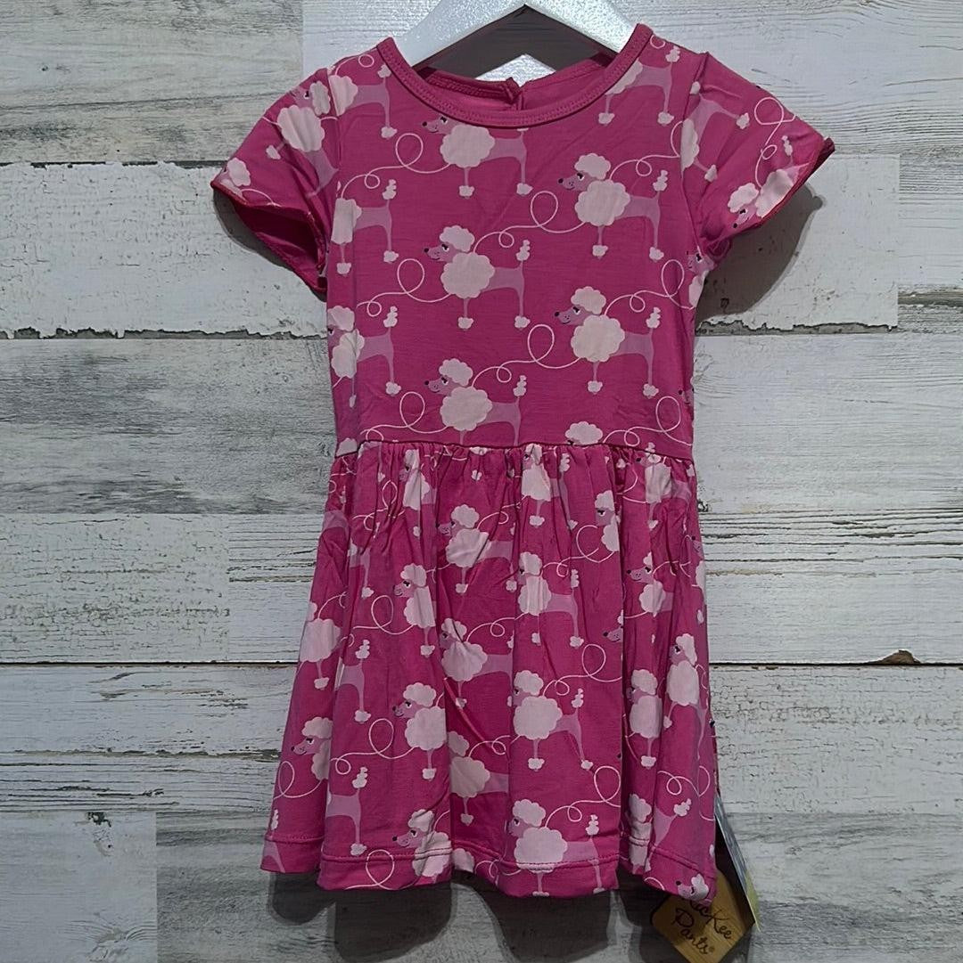Kickee Pants Poodle Dress Girls 18-24m Pink Bamboo Viscose Short Sleeve NWT0