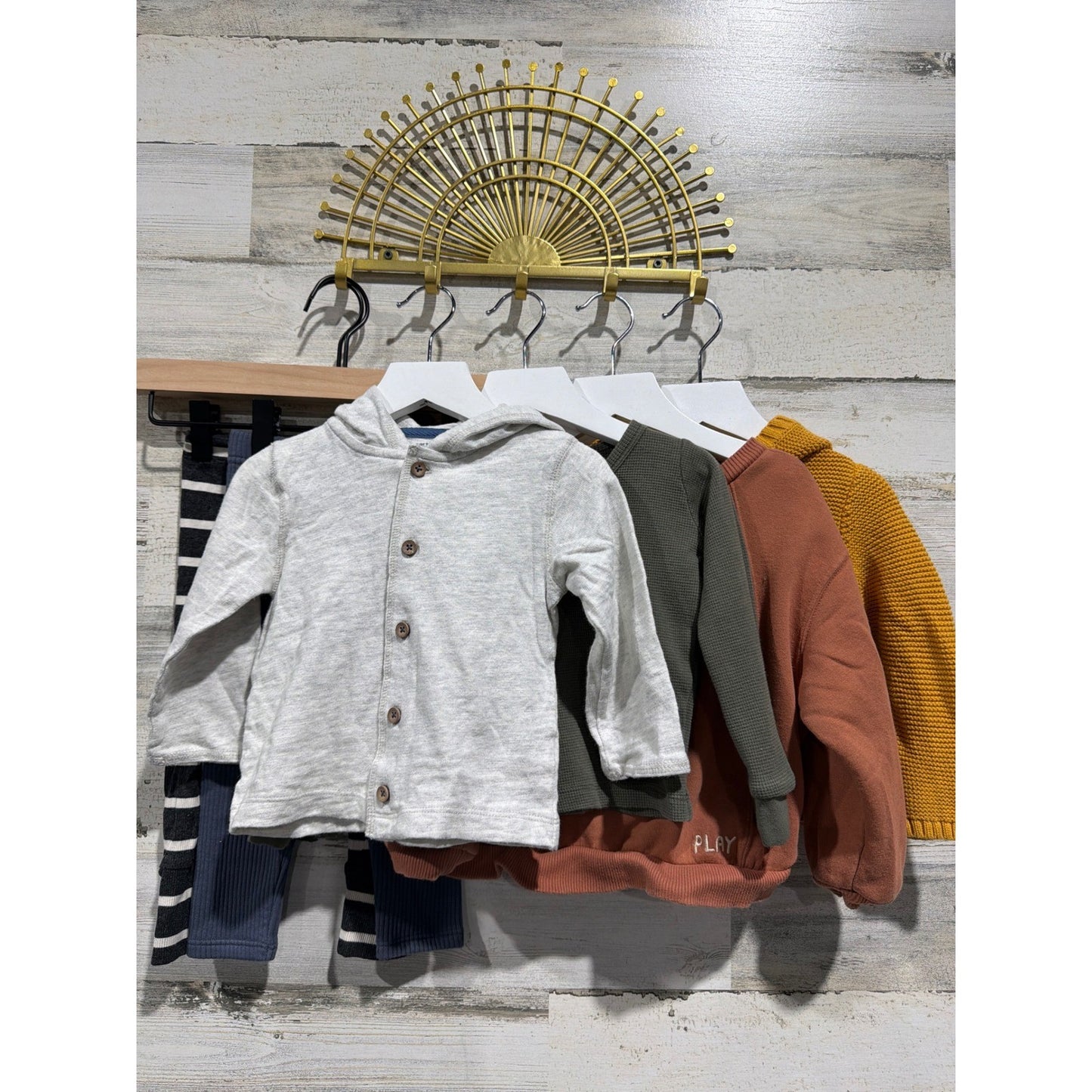 Childhoods Quincy Mae Easy Peasy Bundle 18-24M Earthy Neutral Ribbed Knit Basics0
