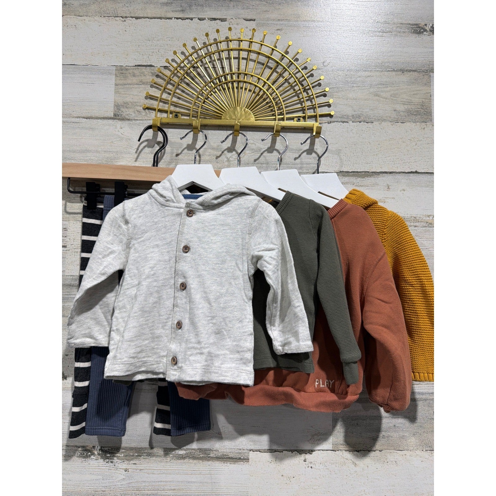 Childhoods Quincy Mae Easy Peasy Bundle 18-24M Earthy Neutral Ribbed Knit Basics0