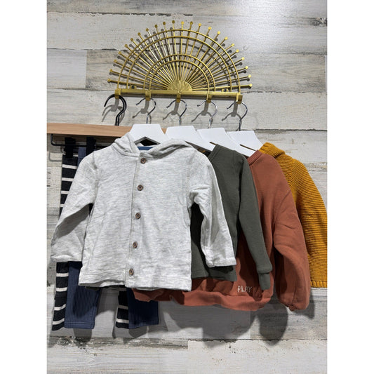 Childhoods Quincy Mae Easy Peasy Bundle 18-24M Earthy Neutral Ribbed Knit Basics0