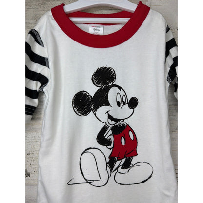Hanna Andersson Pajama Set Kids 6-7 White Mickey Mouse Disneycore EUC1