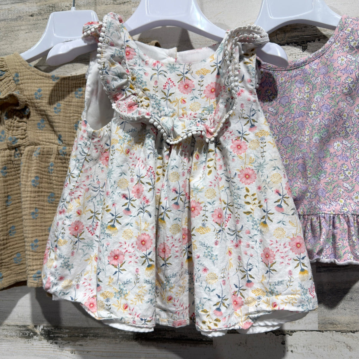 Tommy Bahama Serendipity Floral Top Tunic Lot Girls 4T Pink Tan Cotton EUC4