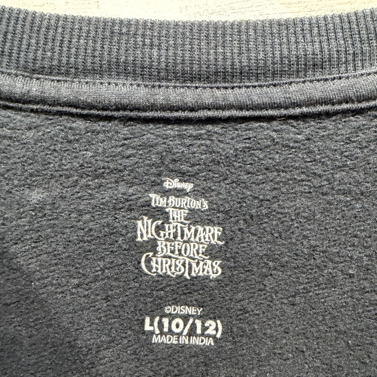 Disney Nightmare Before Christmas Sweatshirt Kids L 10/12 Black Cotton Holiday2