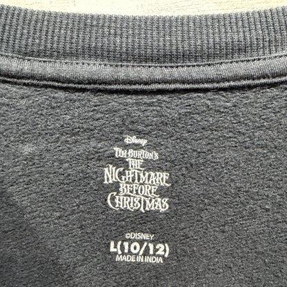 Disney Nightmare Before Christmas Sweatshirt Kids L 10/12 Black Cotton Holiday2