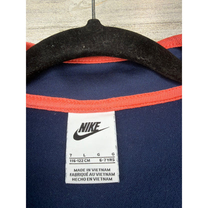 Nike Track Jacket Boys Size 7 Navy Blue Orange Trim Sportswear4