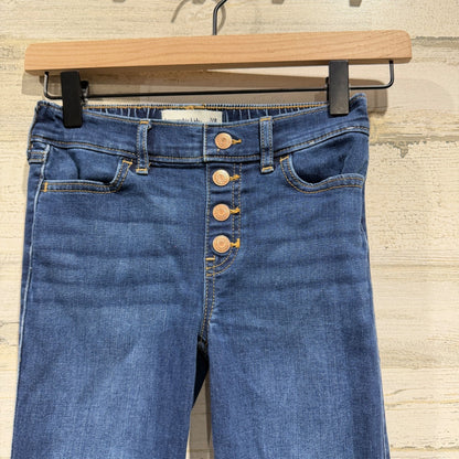 Abercrombie Kids High-Rise Flare Jeans Girls 7/8 Long Blue Denim Cotton EUC1