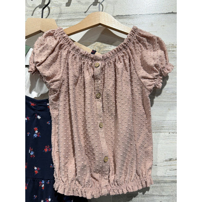 Lily Bleu Old Navy Girls Size 10 Green Navy Pink Floral Jumpsuit Dress Top EUC1