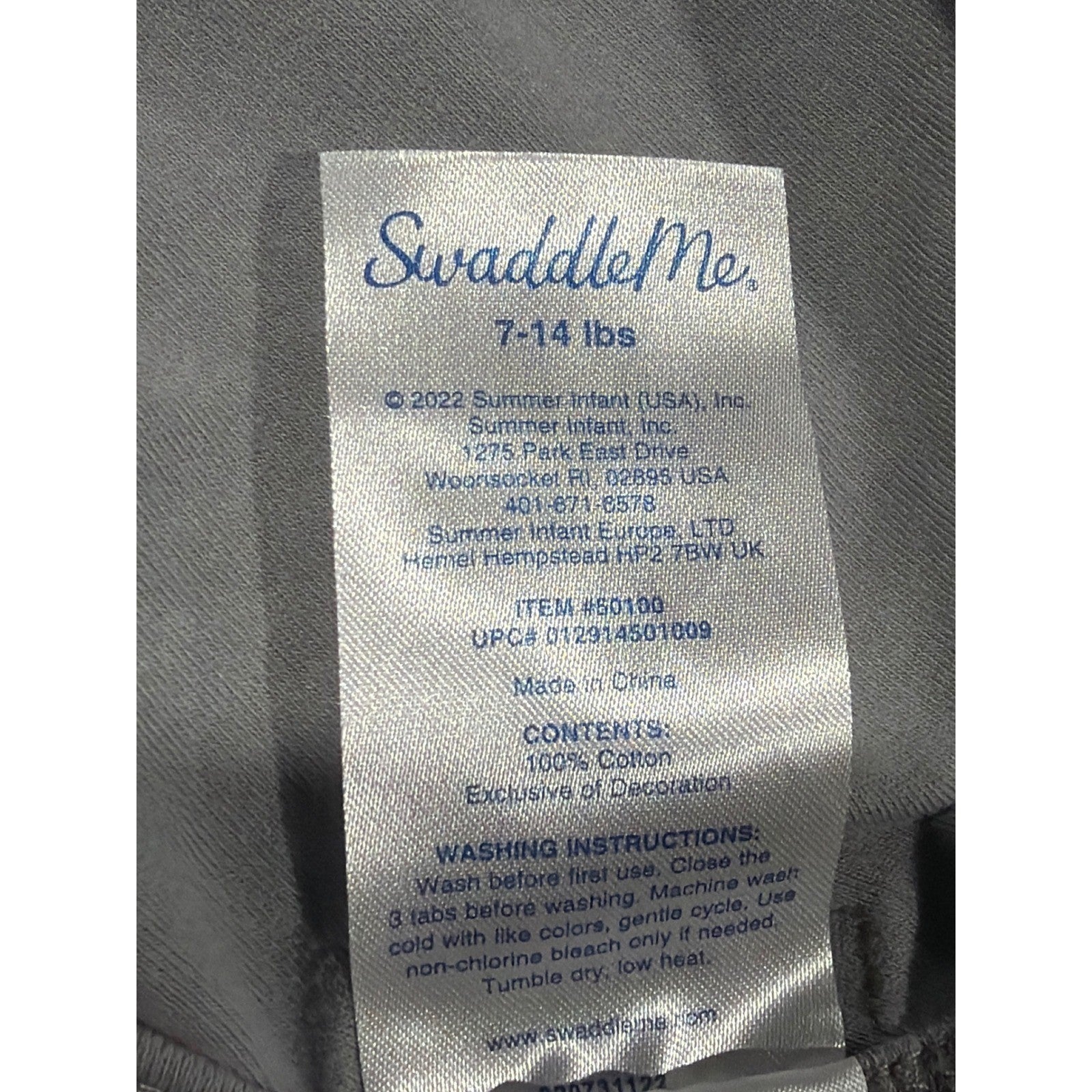 SwaddleMe Original Swaddle Kids Small Medium Gray 7-14lbs Sleep Sack EUC5